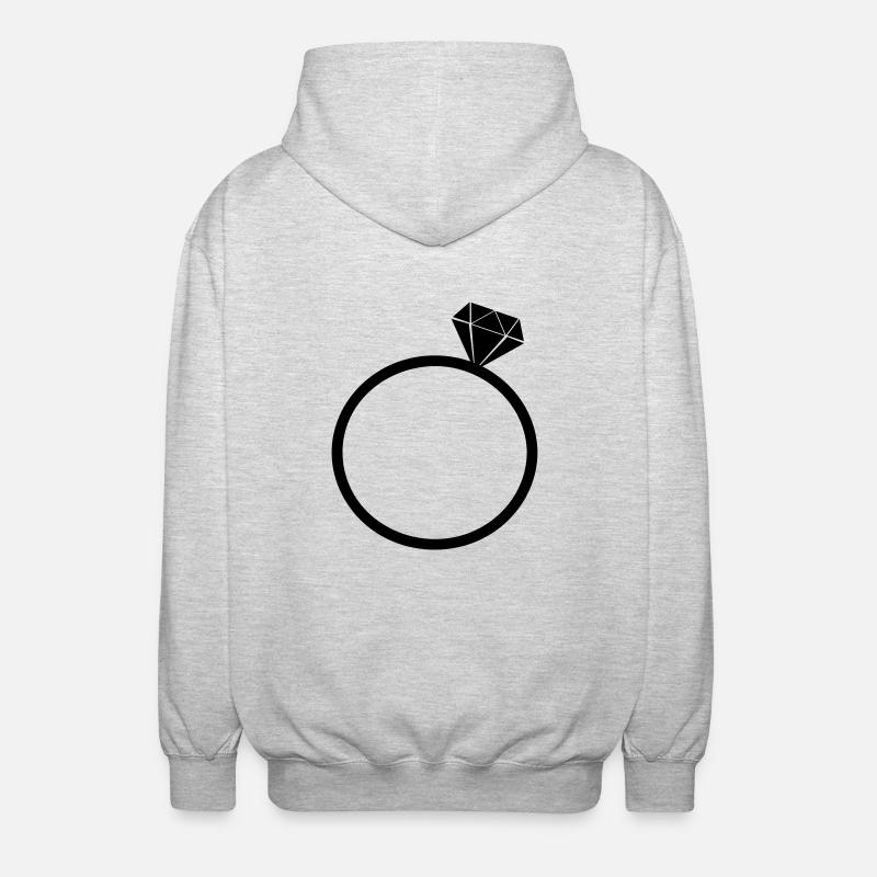 diamantring - Unisex Kapuzenjacke - Hellgrau meliert