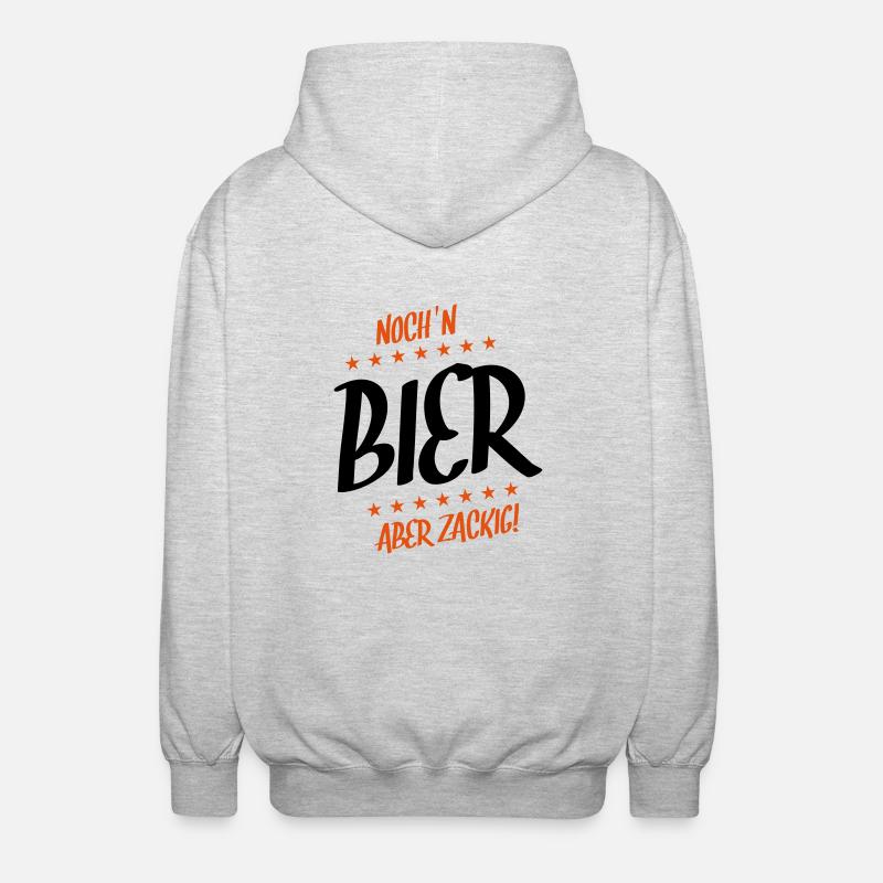noch ein bier zackig - Unisex Kapuzenjacke - Hellgrau meliert