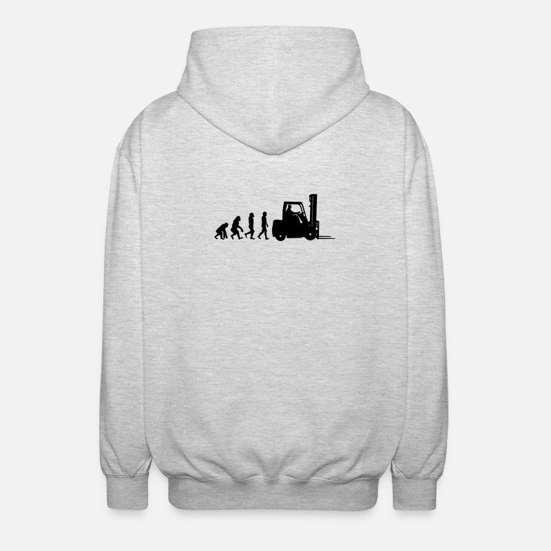 Evolution Staplerfahrer - Unisex Kapuzenjacke - Hellgrau meliert