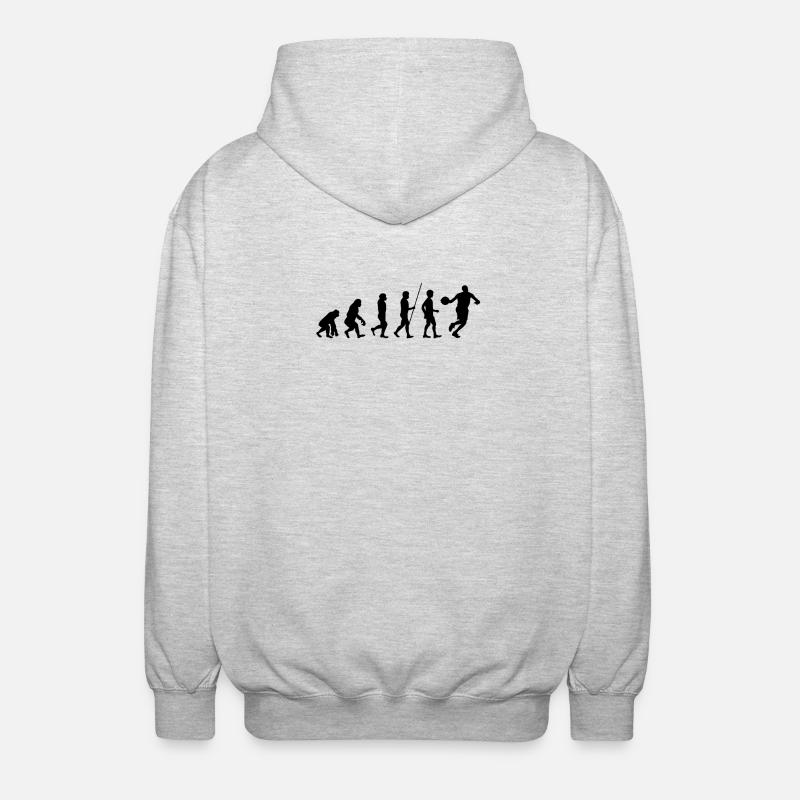 Basketball Evolution - Unisex Kapuzenjacke - Hellgrau meliert
