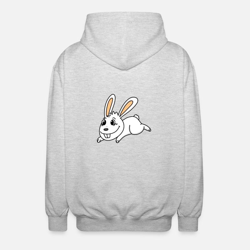 Rabbit easter - Unisex Hooded Jacket - light heather grey