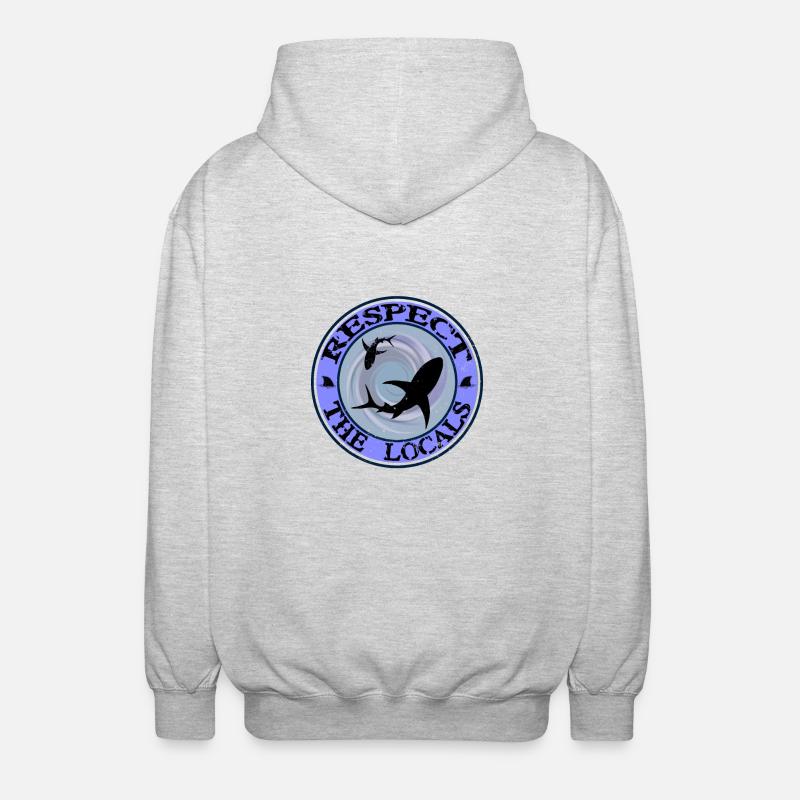 Respectez le requin local - Veste à capuche unisexe - gris clair chiné