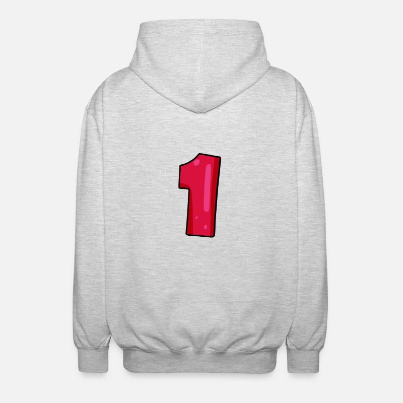 1 - Unisex Kapuzenjacke - Hellgrau meliert