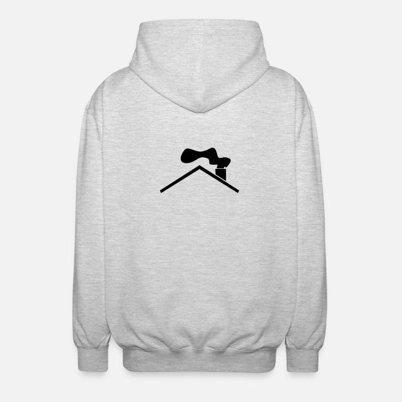 Dach - Haus Dach - Unisex Kapuzenjacke - Hellgrau meliert