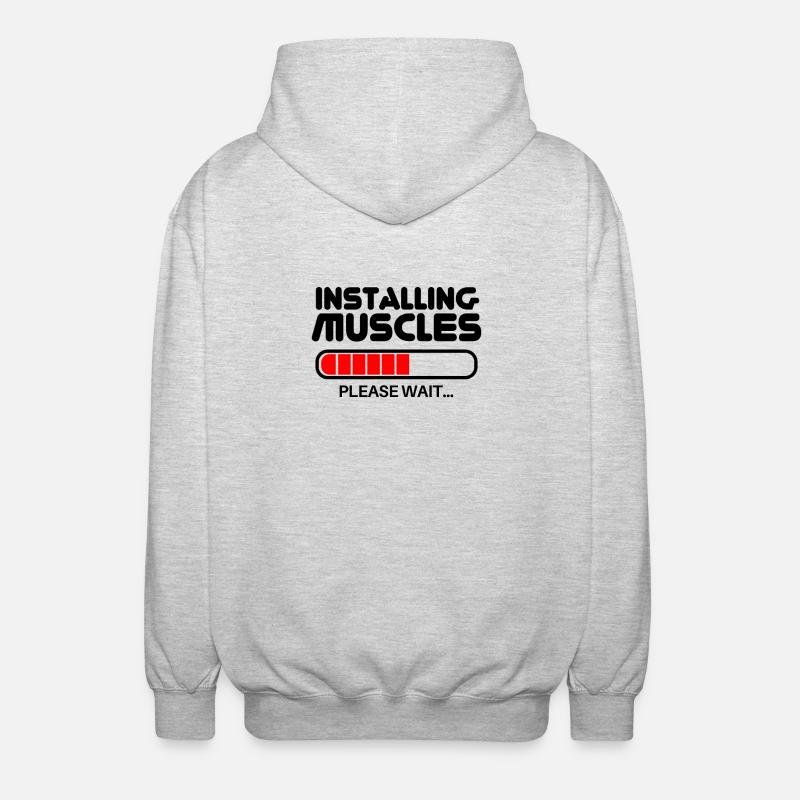 Installing Muscles - Unisex Kapuzenjacke - Hellgrau meliert