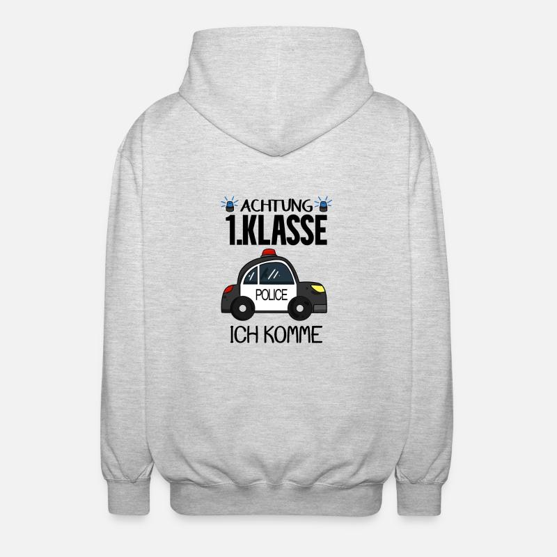 Einschulung Erste Klasse Junge - Unisex Kapuzenjacke - Hellgrau meliert