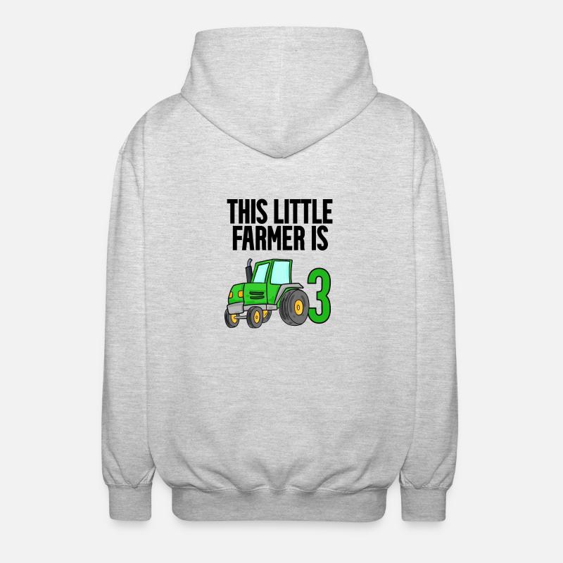 Tracteur 3 ans garçon - Veste à capuche unisexe - gris clair chiné