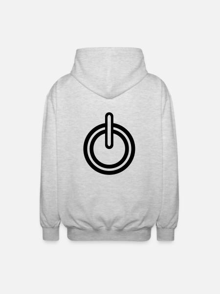 Power electricity icon - Unisex Hooded Jacket - light heather grey