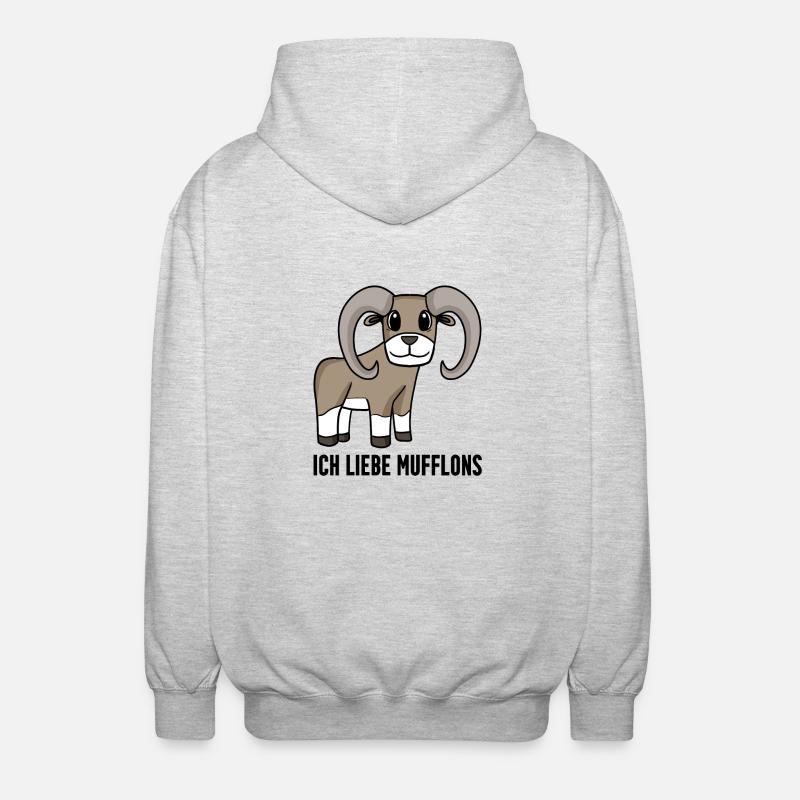 Mufflon Wildschaf - Unisex Kapuzenjacke - Hellgrau meliert