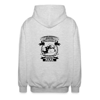 Schreiner Papa Sprüche - Unisex Kapuzenjacke - Hellgrau meliert - Hinten - AI Model Male 185 light (185cm)