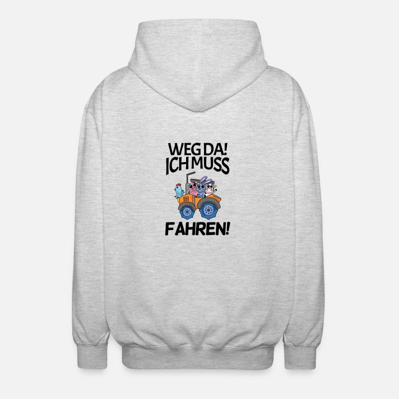 Traktor Trecker Spruch - Unisex Kapuzenjacke - Hellgrau meliert