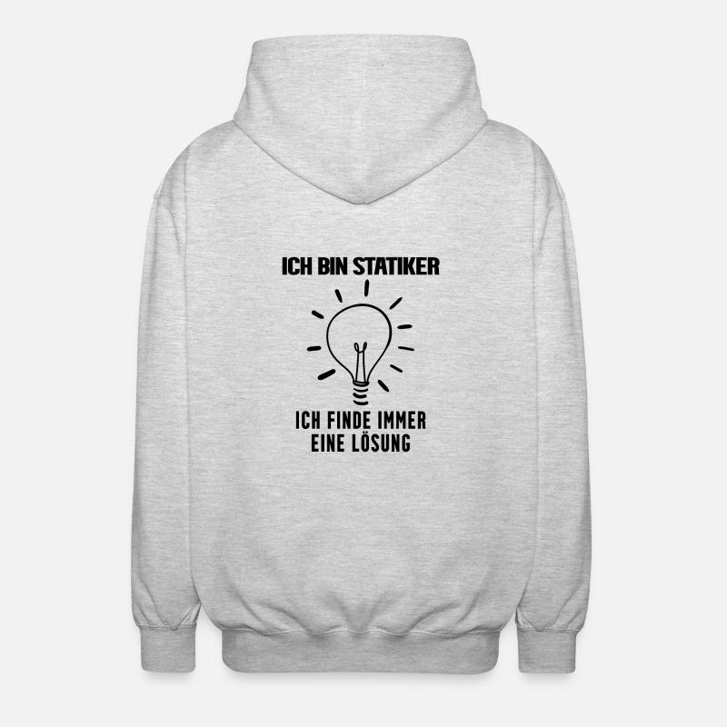 Statiker Beruf Ausbildung - Unisex Kapuzenjacke - Hellgrau meliert