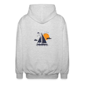 Voile Hobby Bateau Sport Sports nautiques - Veste à capuche unisexe - gris clair chiné - Dos - AI Model Male 185 light (185cm)