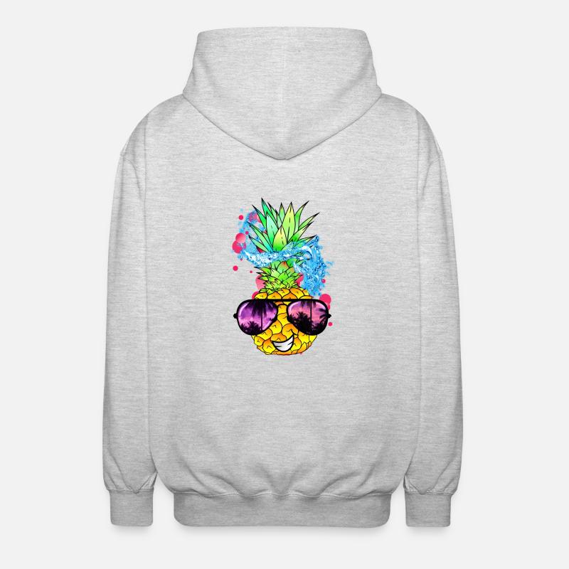 fruit d’ananas acidulé avec visage - Veste à capuche unisexe - gris clair chiné