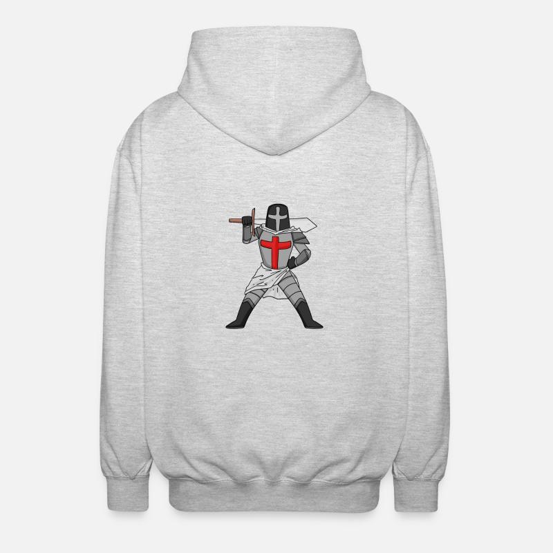 Croix de l’épée templière - Veste à capuche unisexe - gris clair chiné