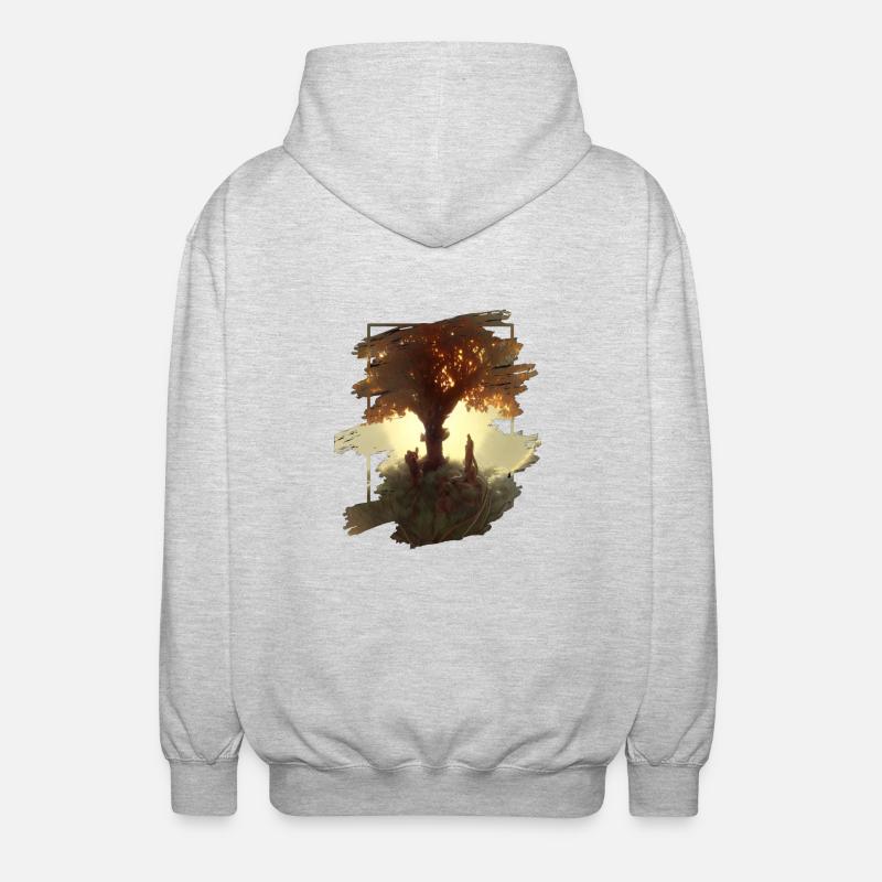 Baum des Lebens - Unisex Kapuzenjacke - Hellgrau meliert