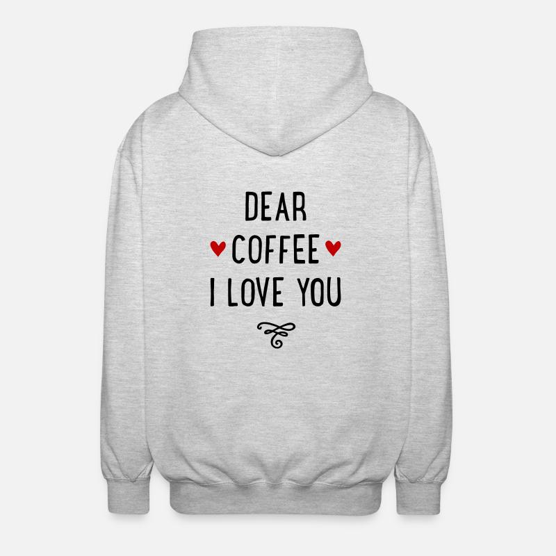 J’adore le café - Veste à capuche unisexe - gris clair chiné