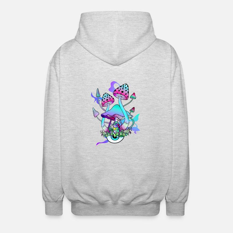 Trippy Hippie Champignon Psychédélique - Veste à capuche unisexe - gris clair chiné