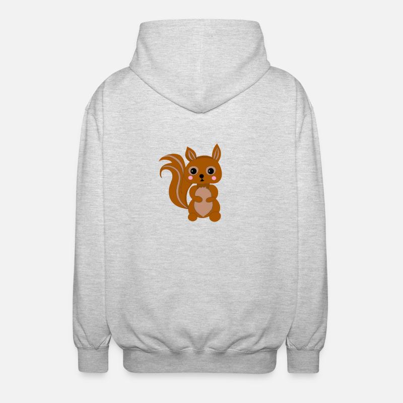 Süßes Kawaii Eichhörnchen - Unisex Kapuzenjacke - Hellgrau meliert