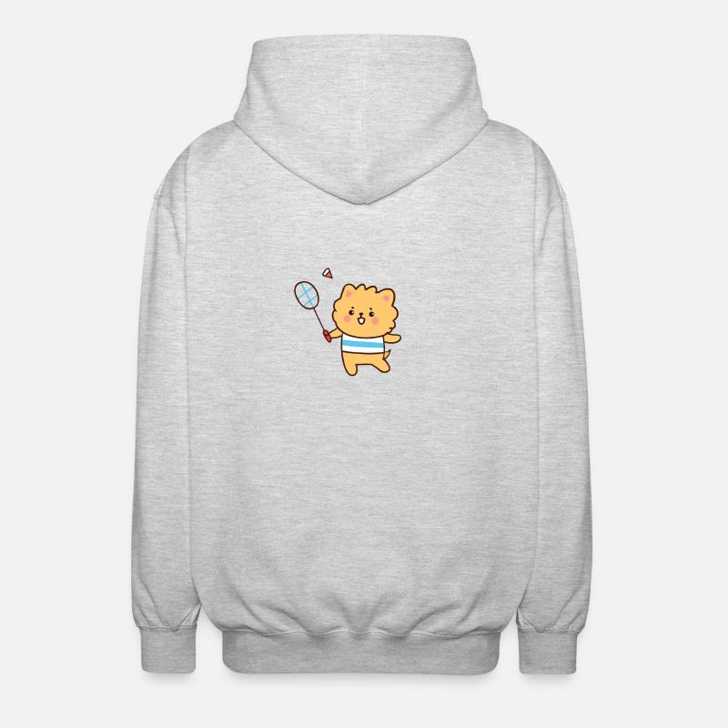 Badminton Ours Lion Chien Chat - Veste à capuche unisexe - gris clair chiné