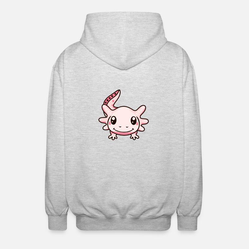 Sweet Axolotl Kawaii Design - Veste à capuche unisexe - gris clair chiné