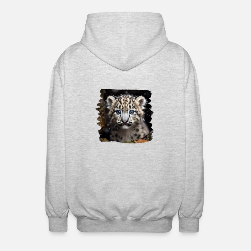 Snow Leopard Snow Leopard - Unisex Hooded Jacket - light heather grey