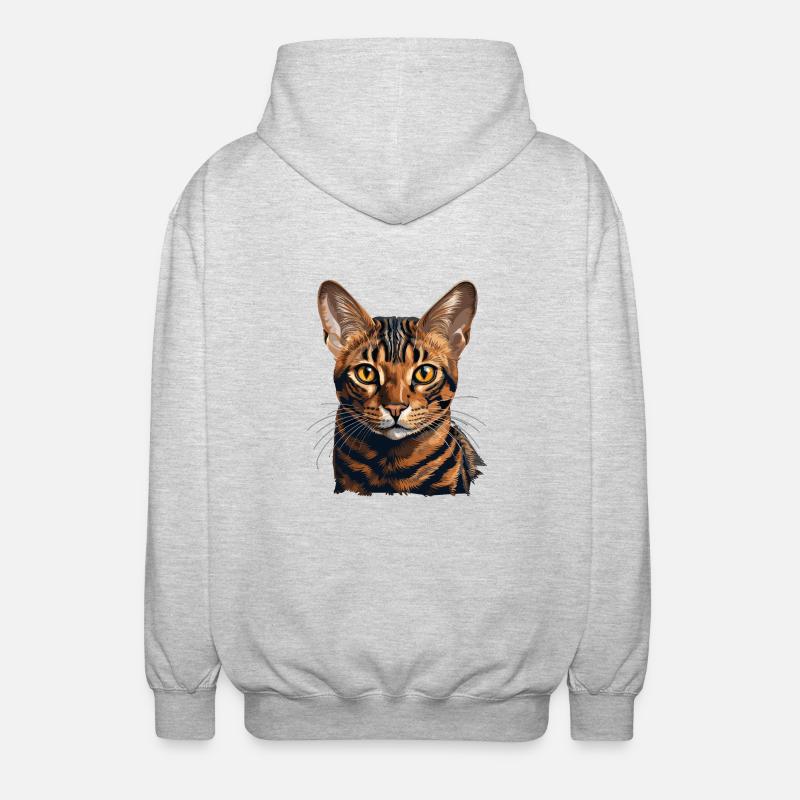 Chat du Bengale - Veste à capuche unisexe - gris clair chiné