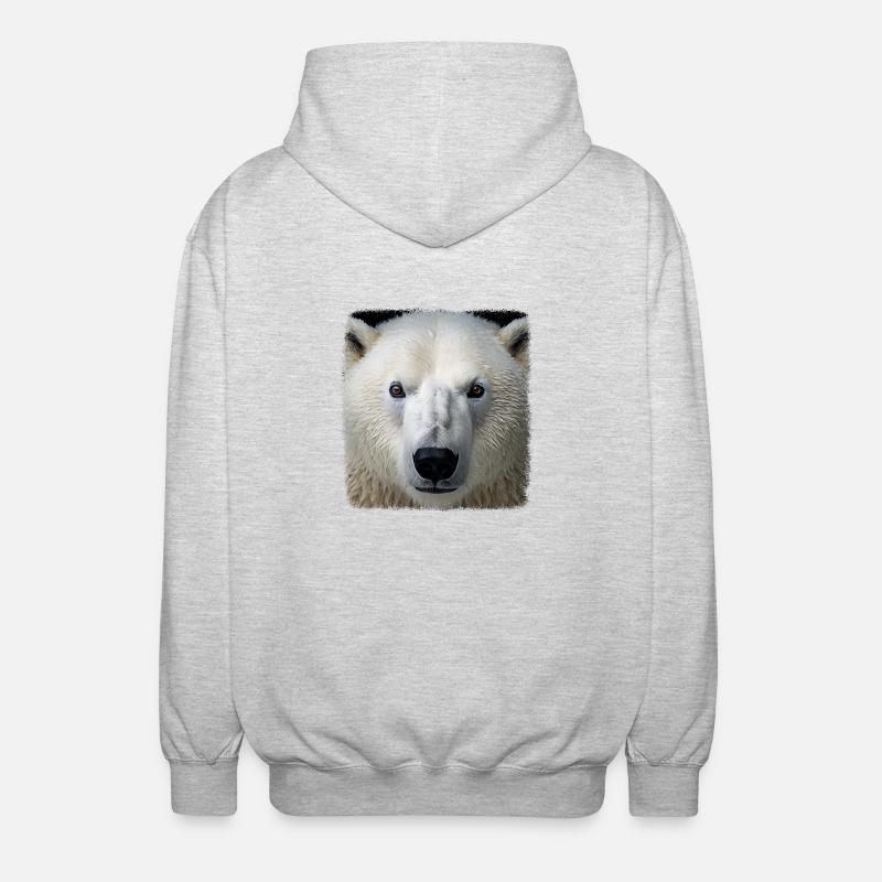 Eisbären realistic Eisbär - Unisex Kapuzenjacke - Hellgrau meliert