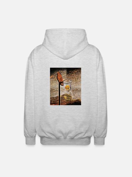 Moonlight Basketball - Unisex Hooded Jacket - light heather grey