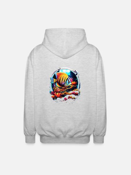 Angelfish - Unisex Hooded Jacket - light heather grey