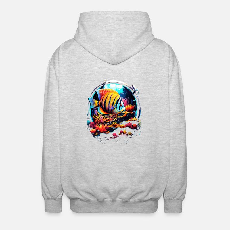Angelfish - Unisex Hooded Jacket - light heather grey