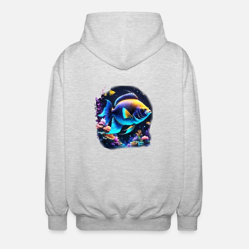 Angelfish - Unisex Hooded Jacket - light heather grey