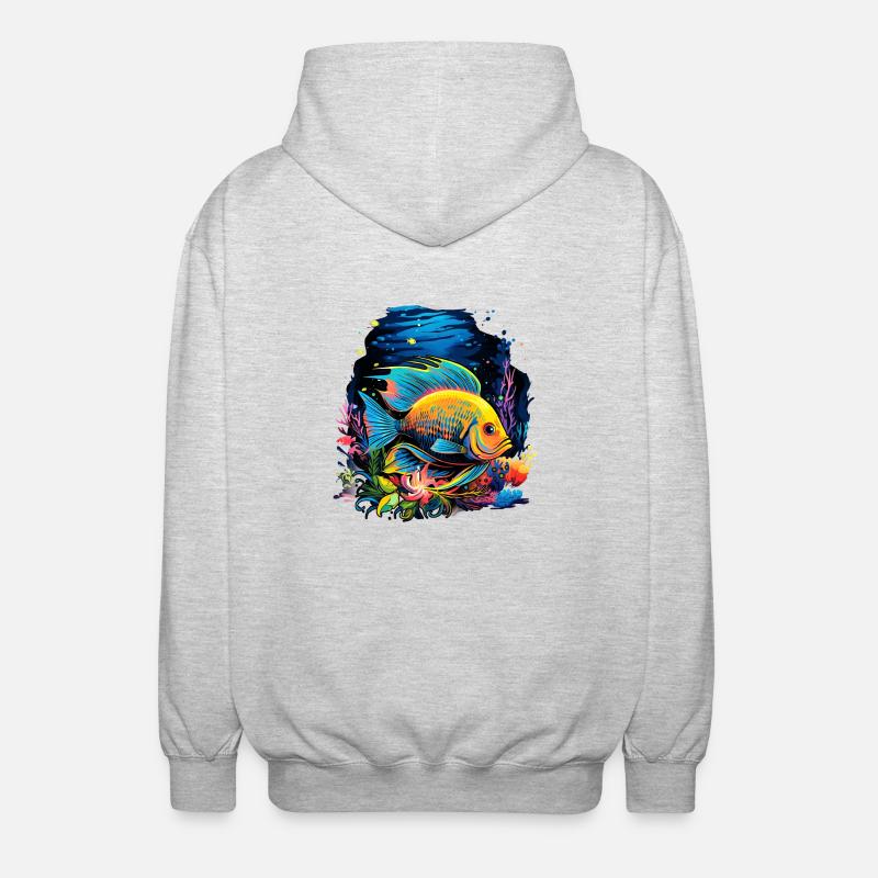 Angelfish - Veste à capuche unisexe - gris clair chiné