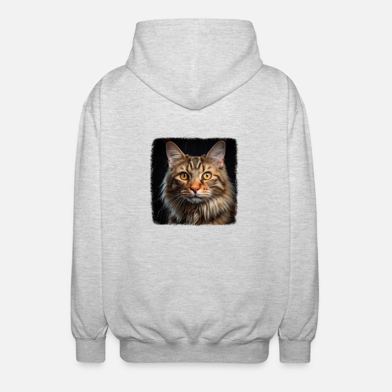 Chat Chats American Bobtail - Veste à capuche unisexe - gris clair chiné