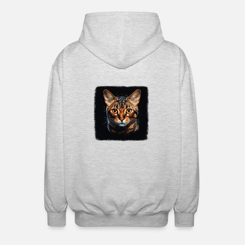 Chat du Bengale Bengalkatze - Veste à capuche unisexe - gris clair chiné