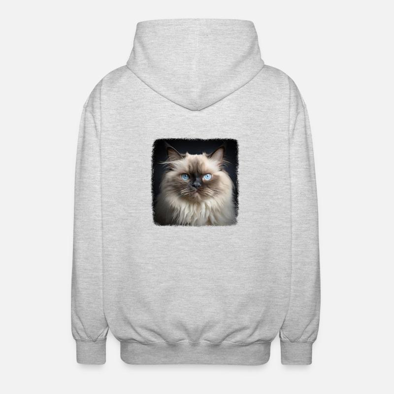 Chat de l’Himalaya Colourpoint Katze - Veste à capuche unisexe - gris clair chiné