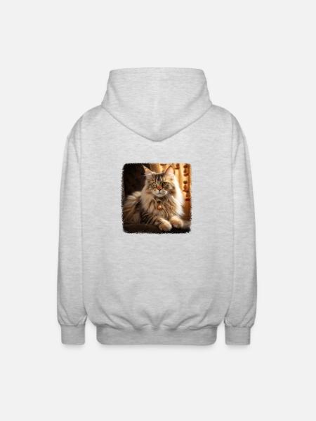Siberian Cat Sibirische Katze - Unisex Hooded Jacket - light heather grey