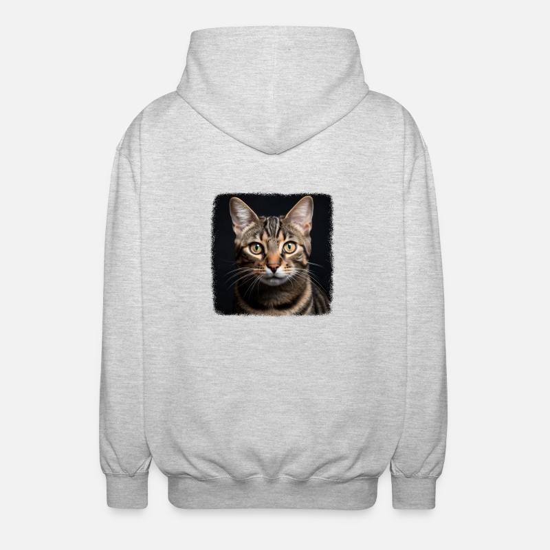 Tabby Kätzchen Tabby Katze - Unisex Kapuzenjacke - Hellgrau meliert