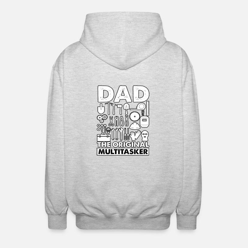 Papa, der ursprüngliche Multitasker - Unisex Kapuzenjacke - Hellgrau meliert