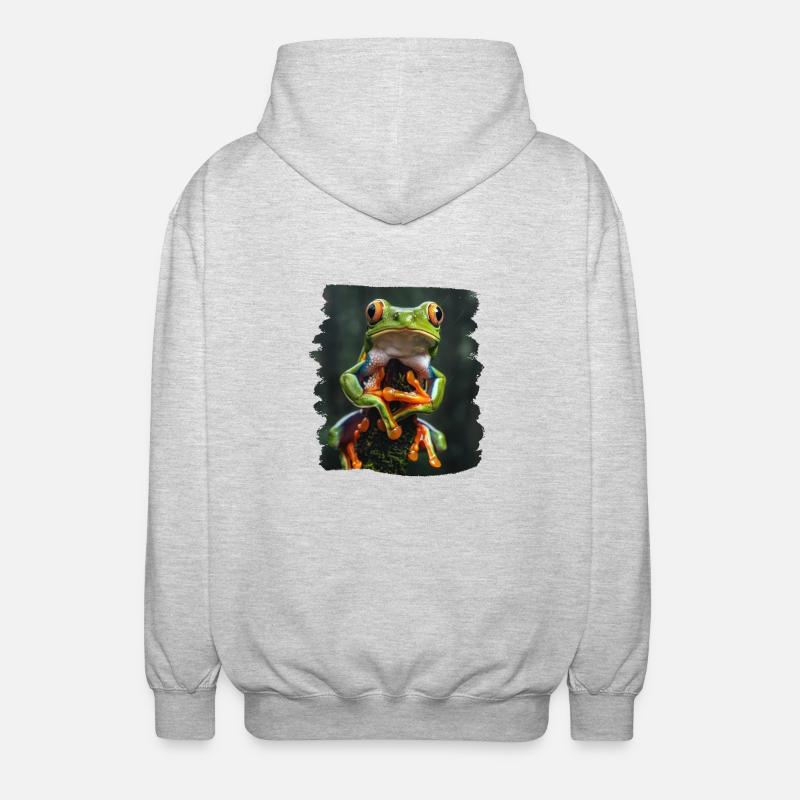 Tree Frog Baumfrösche Baumfrosch - Unisex Kapuzenjacke - Hellgrau meliert