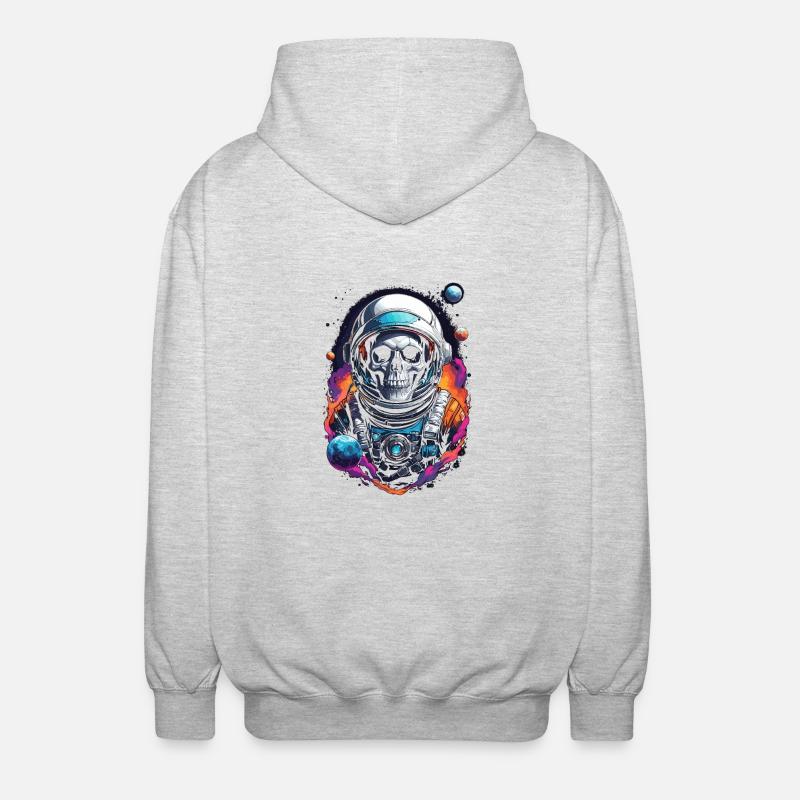 Crâne astronaute univers - Veste à capuche unisexe - gris clair chiné