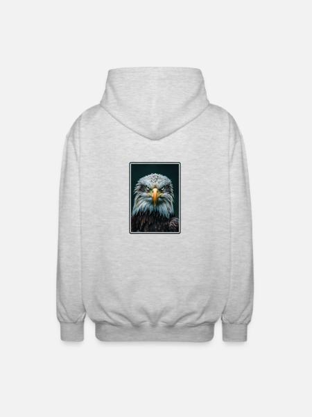 Bald Eagle Weißkopfseeadler - Unisex Hooded Jacket - light heather grey