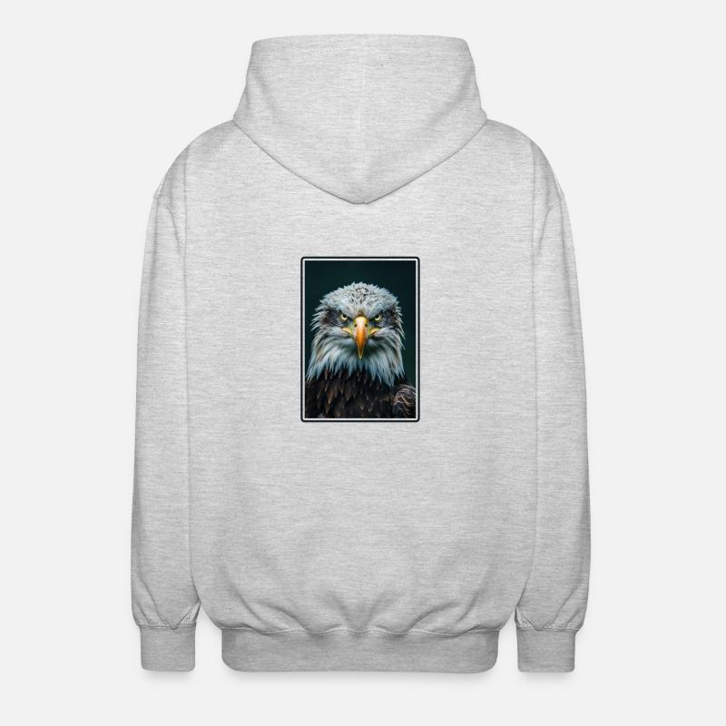 Bald Eagle Weißkopfseeadler - Unisex Kapuzenjacke - Hellgrau meliert