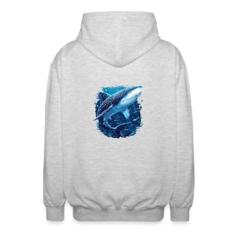 requin-baleine Requin-baleine requin-baleine - Veste à capuche unisexe - gris clair chiné - Dos - AI Model Male 185 light (185cm)