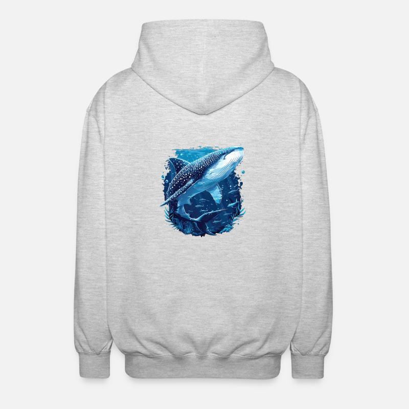 requin-baleine Requin-baleine requin-baleine - Veste à capuche unisexe - gris clair chiné