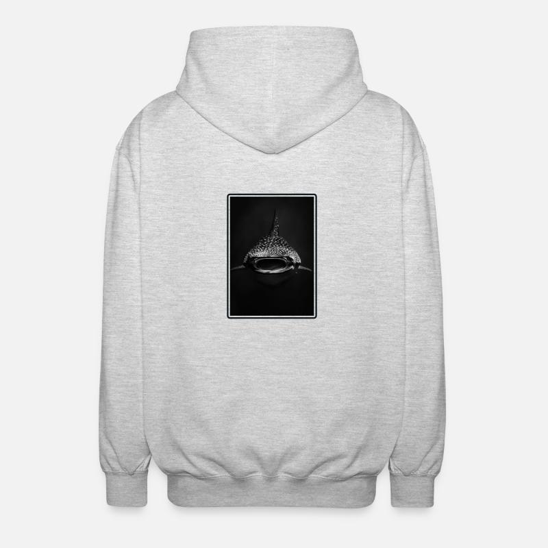 requin-baleine Requin-baleine requin-baleine - Veste à capuche unisexe - gris clair chiné