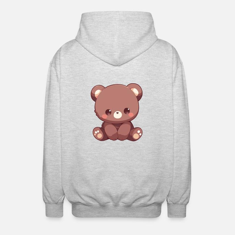 Ours Bären Bär - Veste à capuche unisexe - gris clair chiné