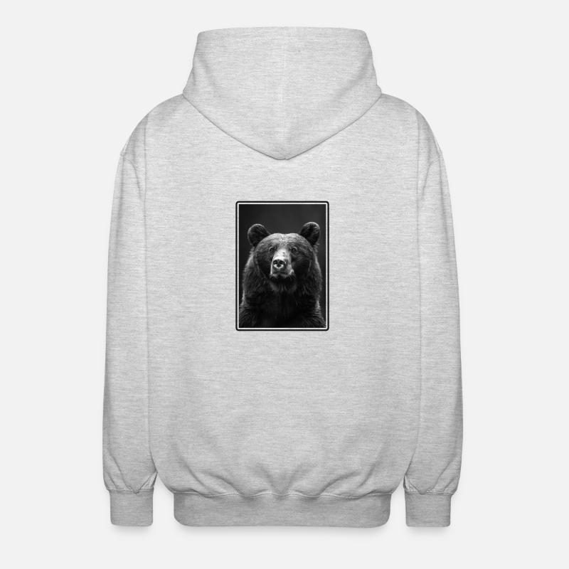 Ours Bären Bär - Veste à capuche unisexe - gris clair chiné