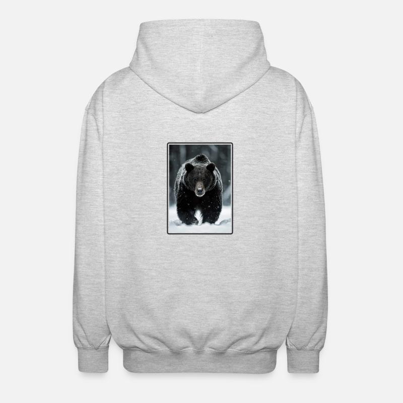 Ours Bären Bär - Veste à capuche unisexe - gris clair chiné
