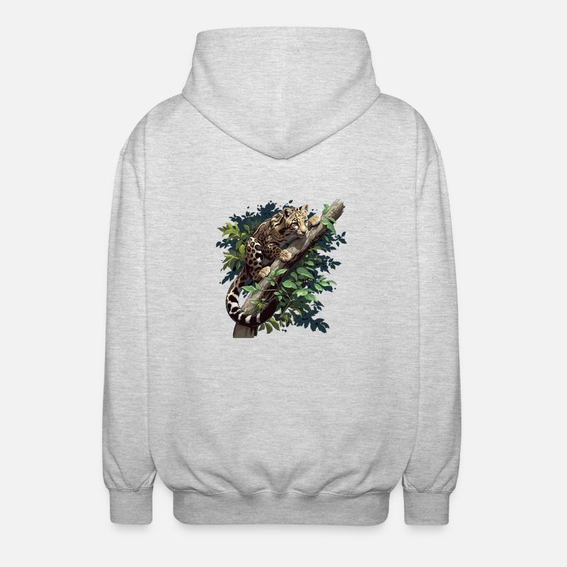 Clouded Leopard Nebelparder - Unisex Hooded Jacket - light heather grey